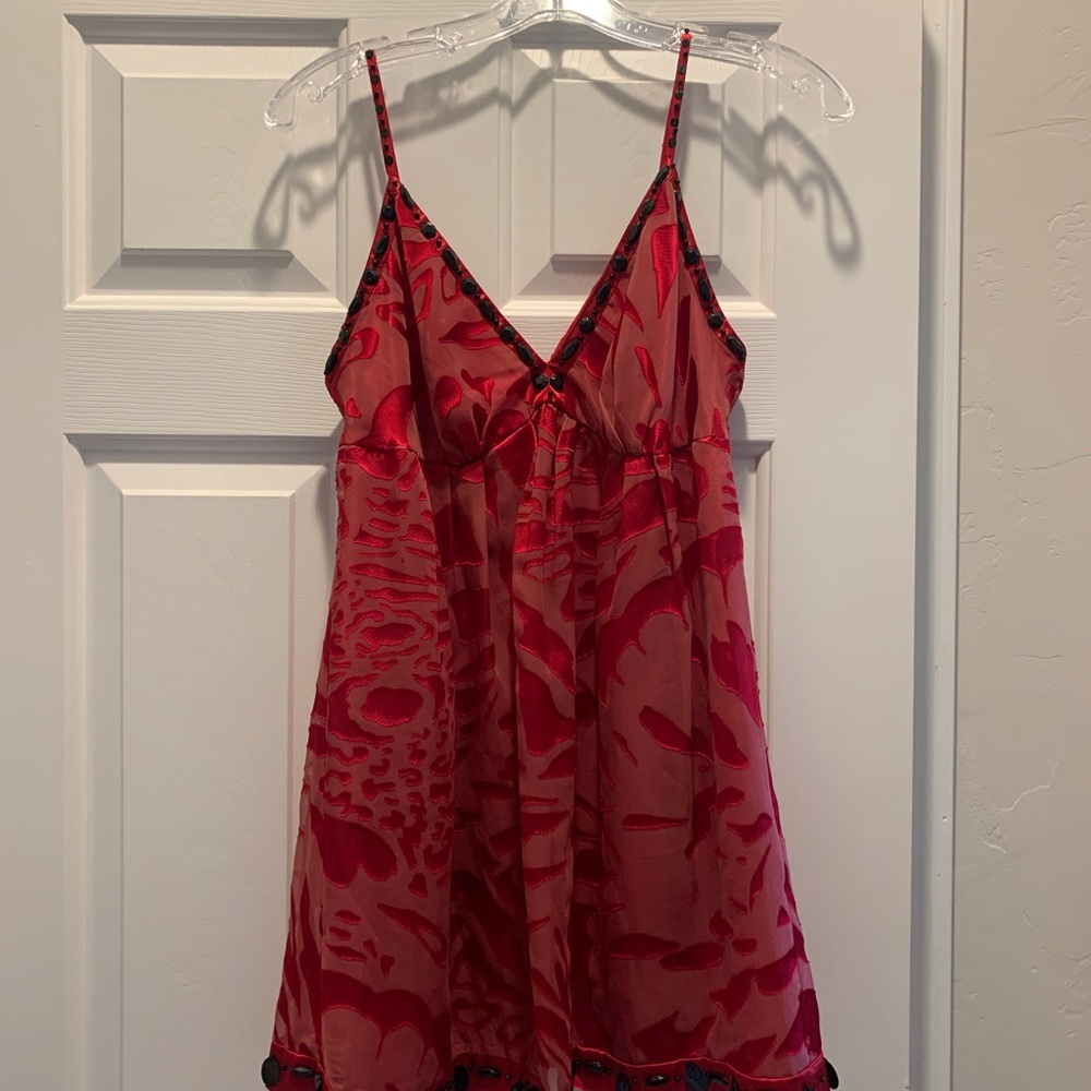 Nicole by Nicole Miller Burn-out velvet satin-lined club dress Size 6